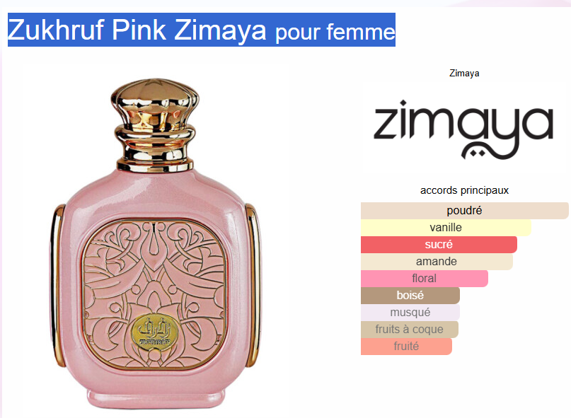 Zukhruf Pink Zimaya pour femme 100 ml