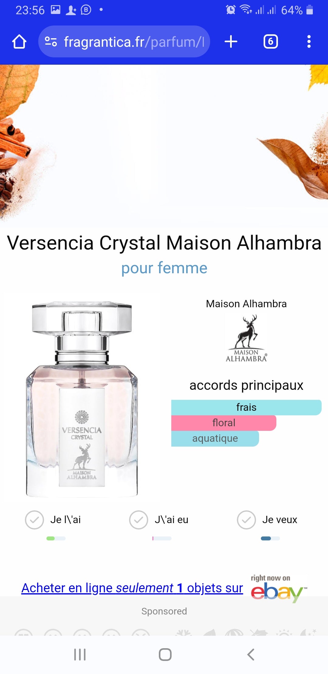 Versencia Crystal Maison Alhambra pour femme