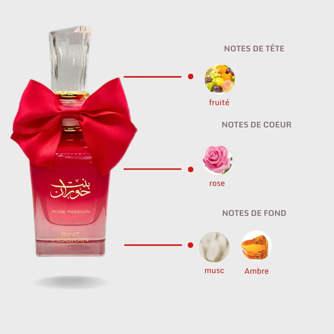 Bint Hooran Rose Passion Lattafa & Ard Al Zaafaran – Parfum arabe (EDP, 100 ml)