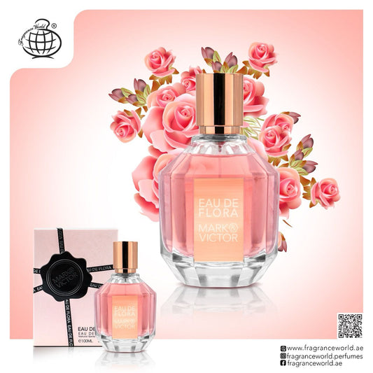 EAU Flora Mark & Victor Fragrance World – 100ml | Inspiré par VIKTOR&ROLF Flowerbomb